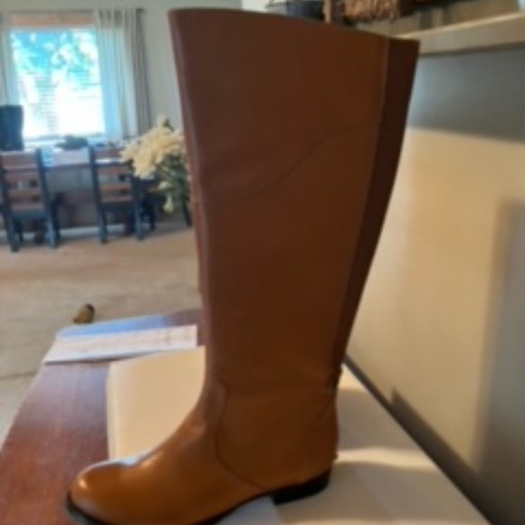 Isaac Mizrahl Leather Boots 6.5M Cognac - Picture 3 of 3